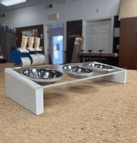 Premium Acrylic Elevated Cat & Small Dog Food Bowls Table + Free Premium Towel
