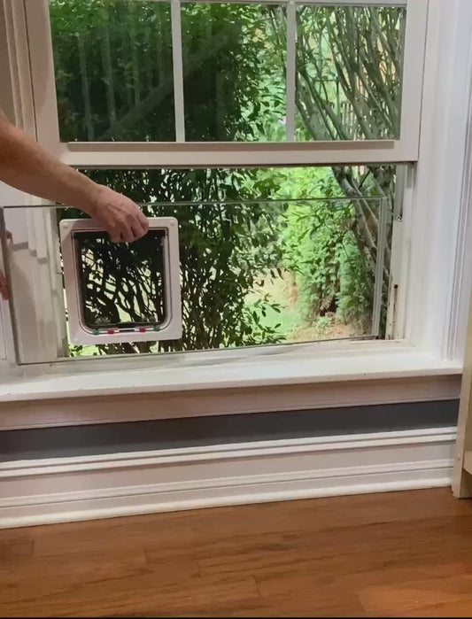 Plexiglass 1/4" Cat Door Window Insert | Vertical or Horizontal | Easy No-Tools Installation!